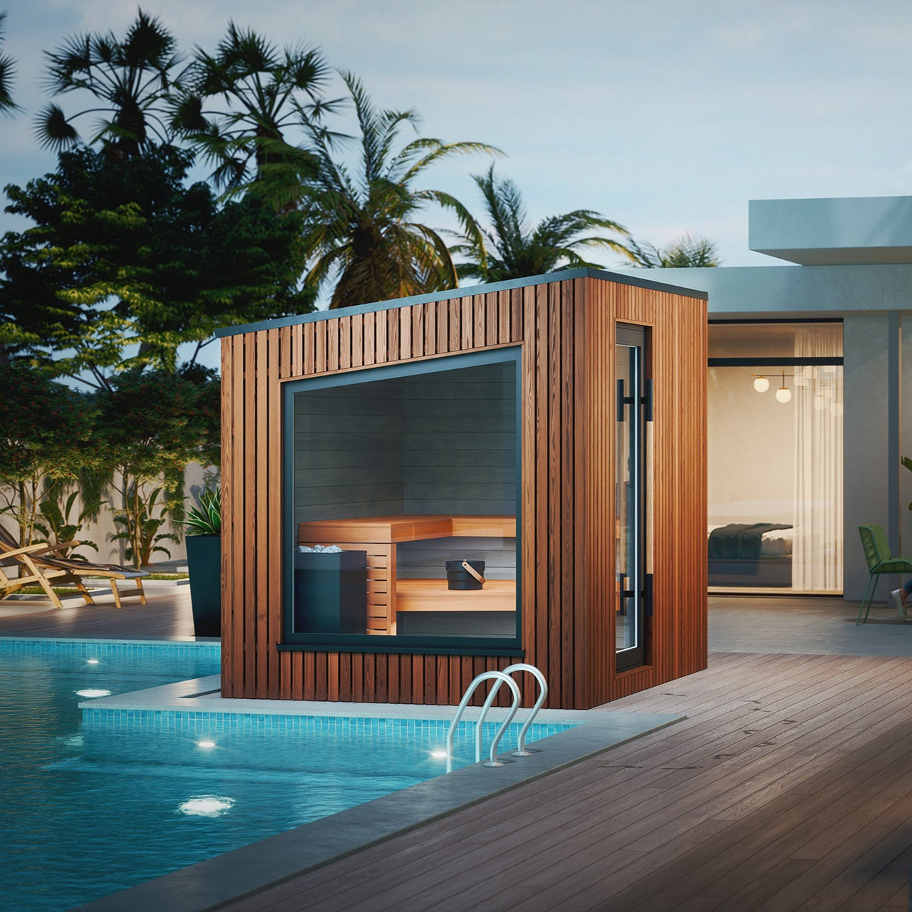 Auroom Terra S Luxury Outdoor Sauna with Thermo-Pine Cladding