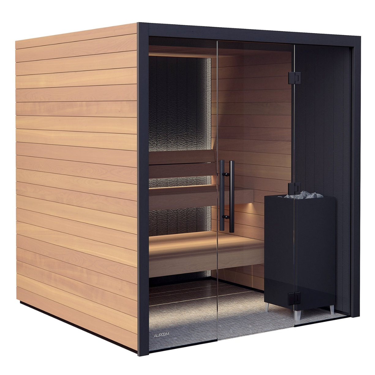 Auroom Vulcana Luxury Cabin Sauna with Full Glass Front Wall