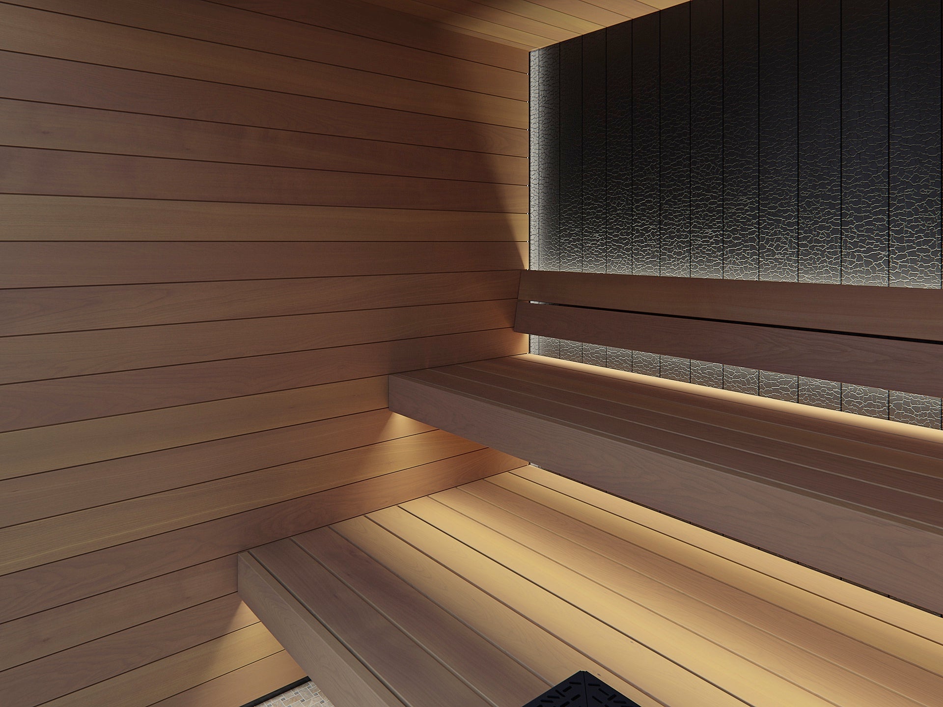 Auroom Vulcana Luxury Sauna Cabin Featuring Full Height Glass Front