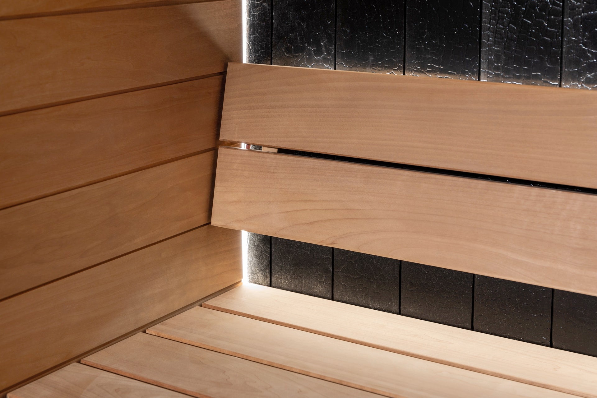 Auroom Vulcana Sauna with Warm Thermo-Aspen and Dark Alder Contrast