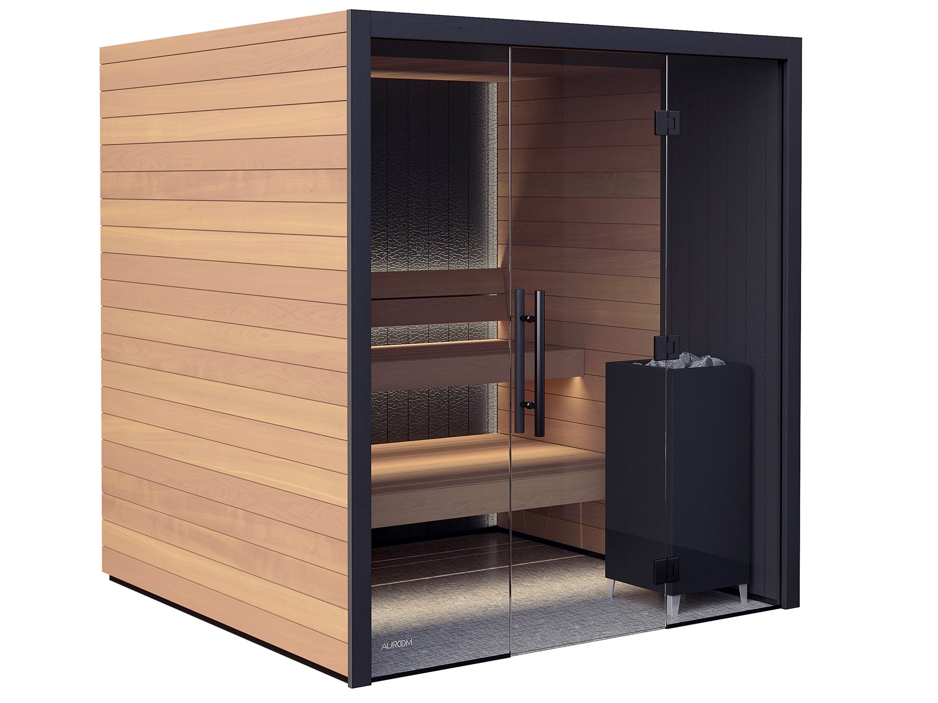 Auroom Vulcana Designer Sauna with Ergonomic Upper and Lower Benches