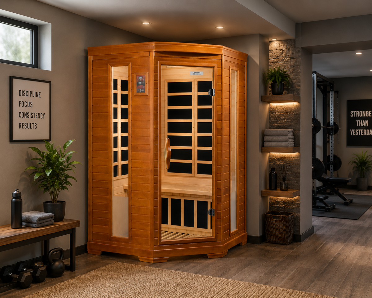 Dynamic Heming 2-Person Corner Low EMF FAR Infrared Sauna