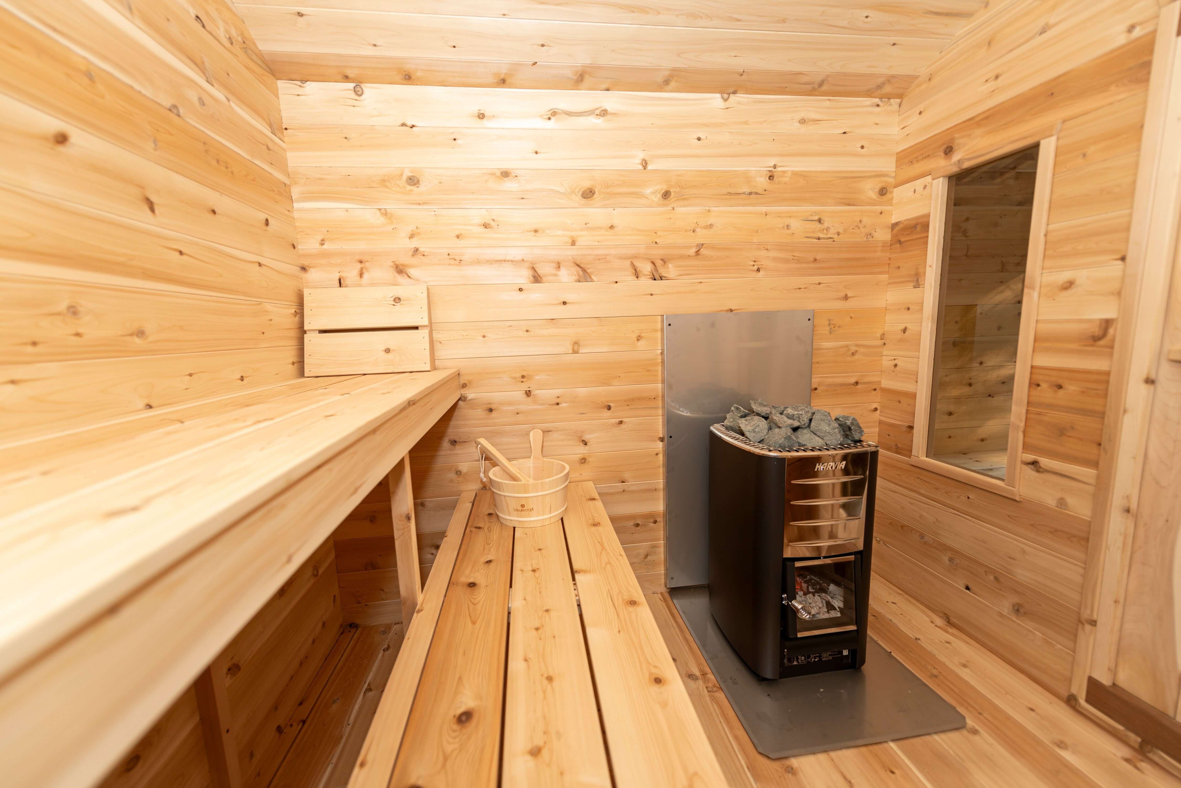 Canadian Timber Outdoor Sauna with Metal Roof