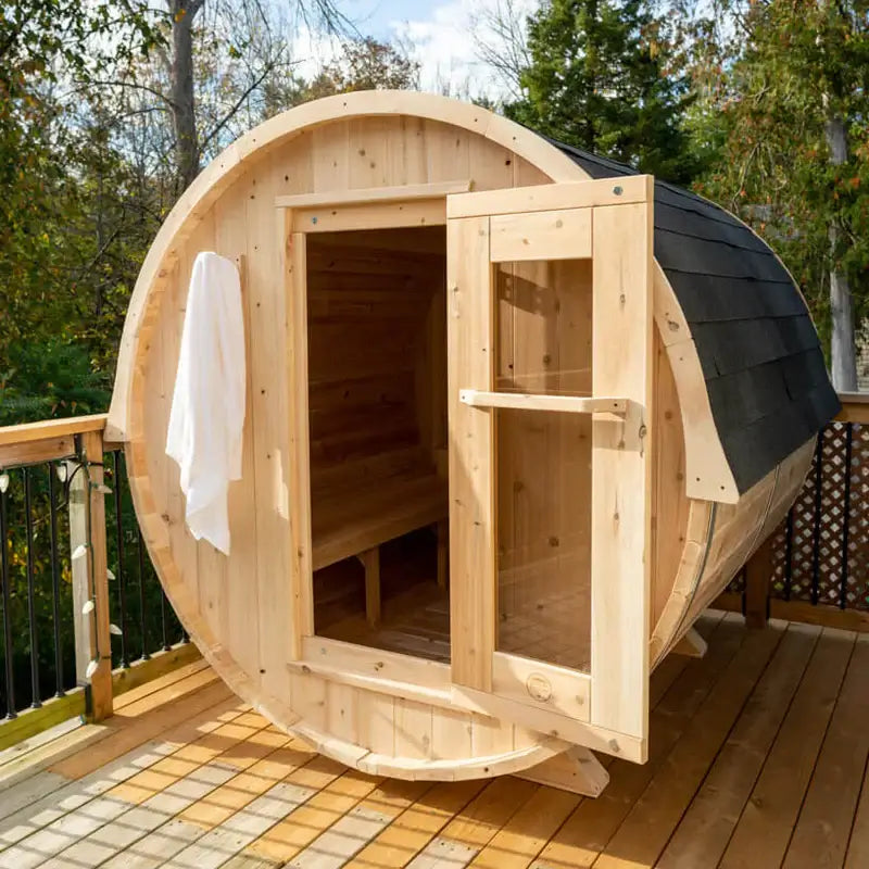 4 Person Cedar Barrel Sauna – Dundalk Canadian Timber Harmony