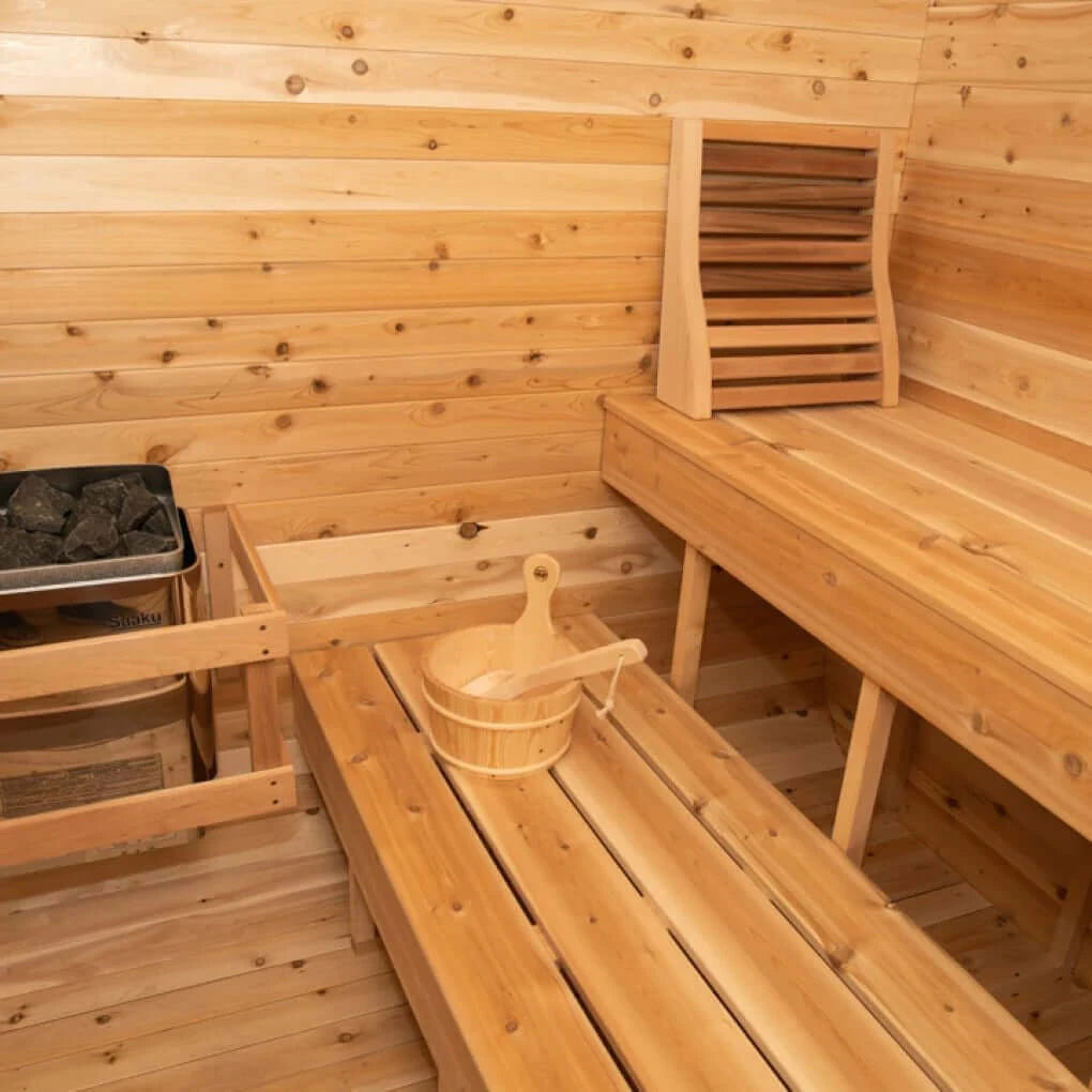 Dundalk LeisureCraft CT Luna 4 Person Barrel Sauna Outdoor Cedar Build
