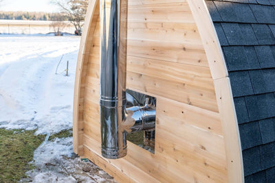 Dundalk Leisure Canadian Timber MiniPOD Sauna CTC77MW exterior cedar view