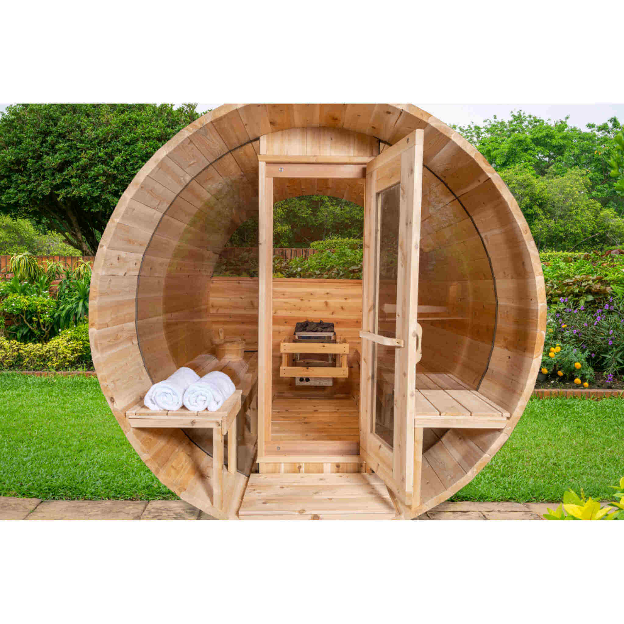 Canadian Timber Tranquility Barrel Sauna by Dundalk LeisureCraft