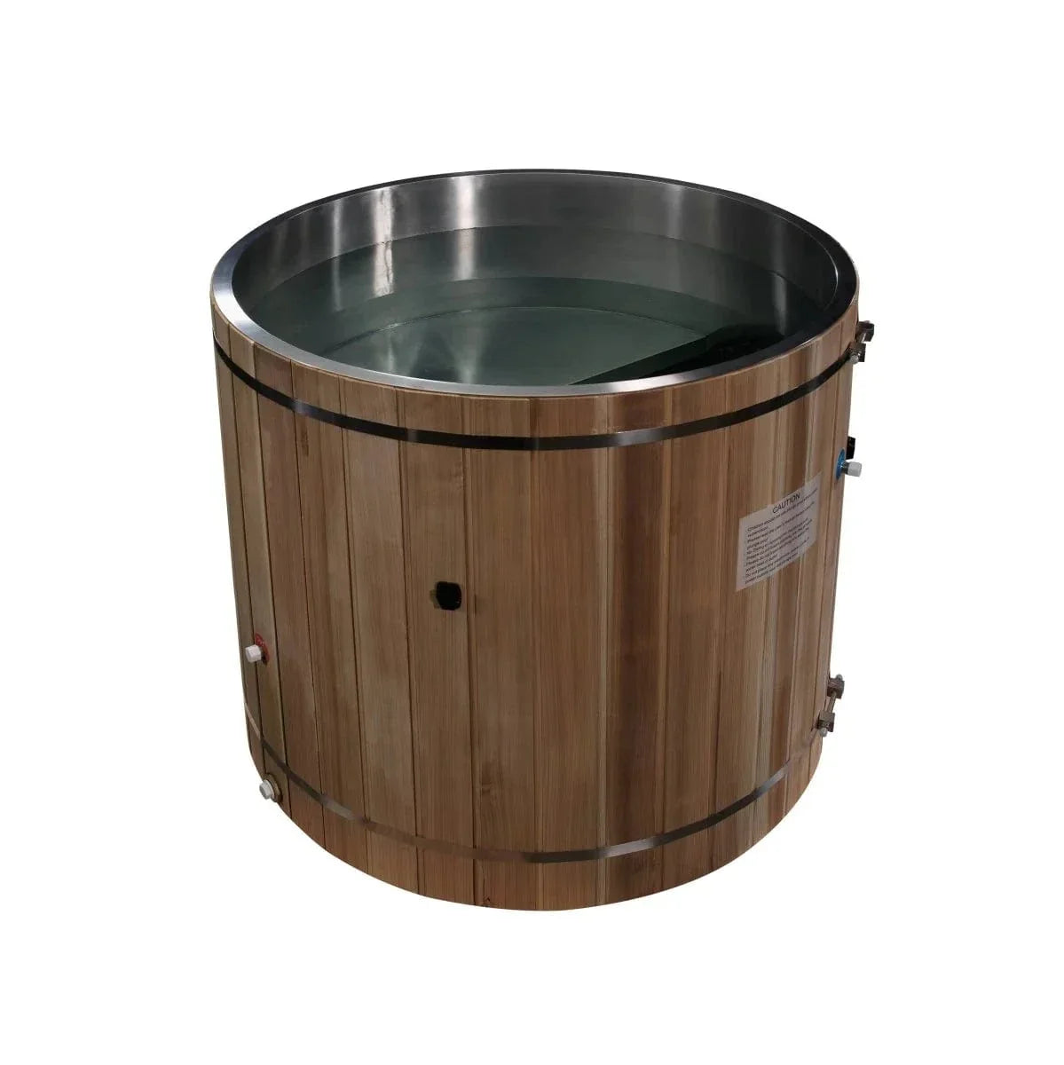 Dynamic Cold Therapy Stainless Steel Cold Plunge Tub – 304 Stainless Steel Interior, Pacific Cedar