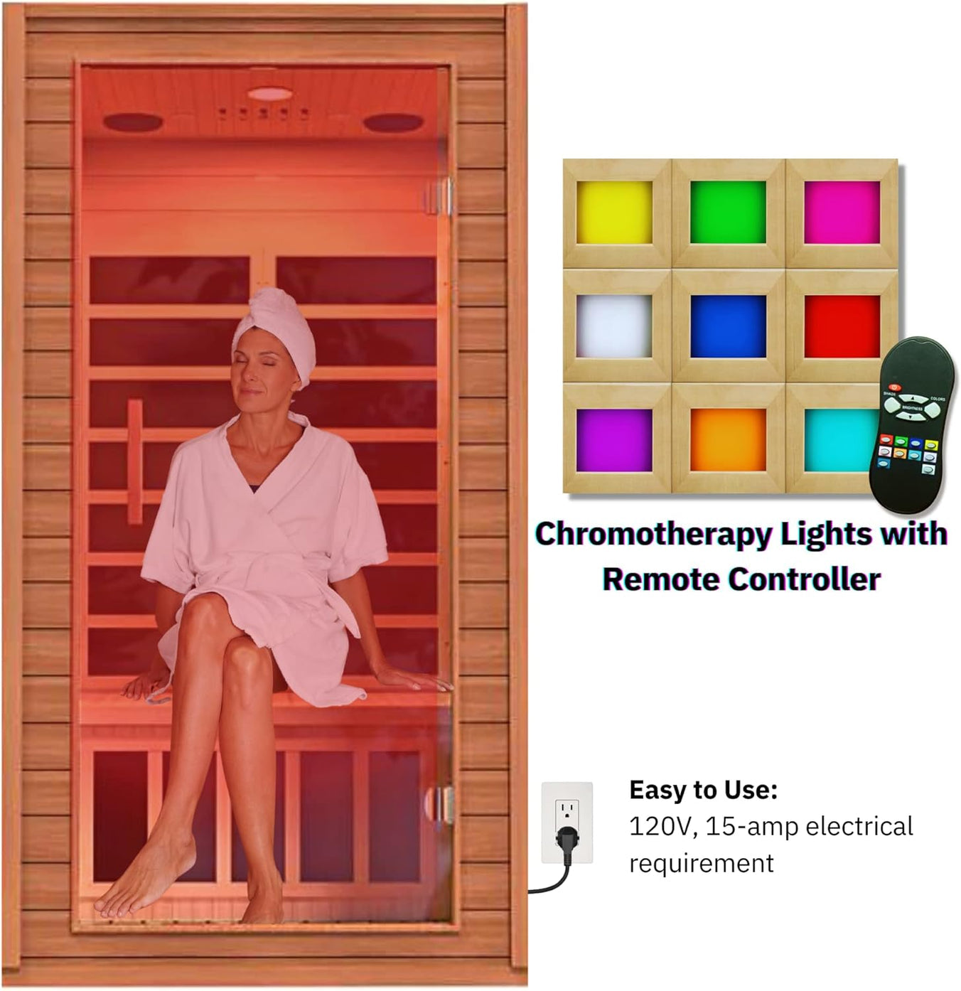 Dynamic Avila 1-2 person FAR infrared sauna DYN-6103-01 with low EMF output, designed for indoor home use, muscle recovery, and deep heat therapy sessions