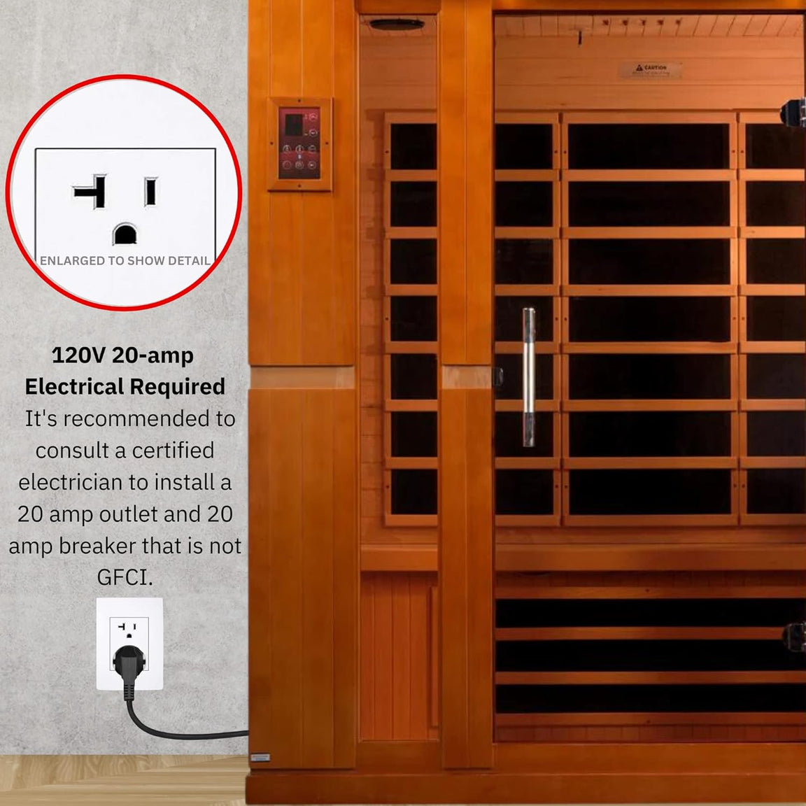 4-person Dynamic Bergamo FAR infrared sauna featuring eco-friendly wood construction, energy-efficient heating system, and full-body relaxation therapy.