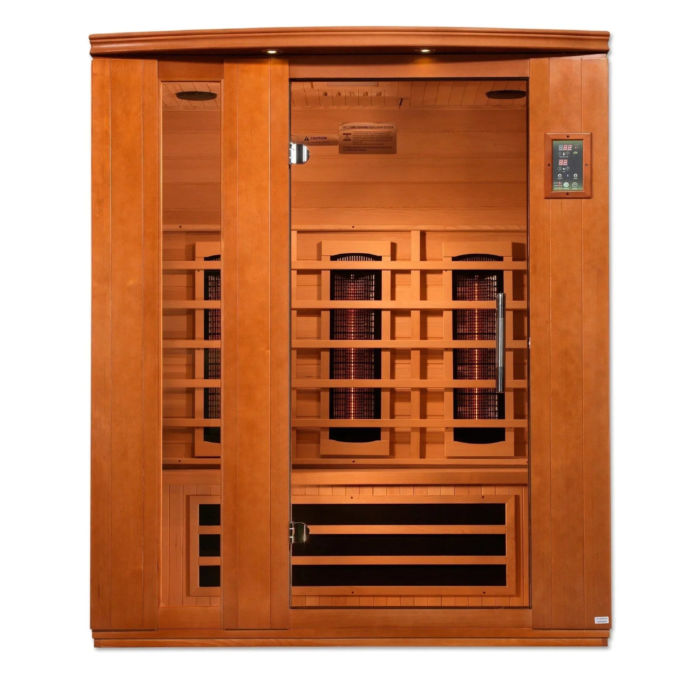Dynamic Lugano 3-Person Infrared Sauna DYN-6336-03 FS with Canadian Hemlock wood and full spectrum near zero EMF heating system for home wellness