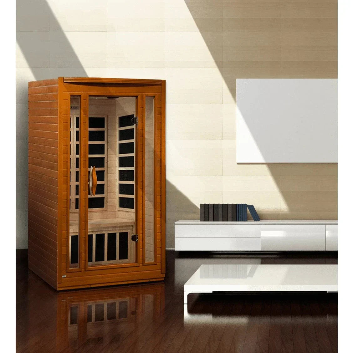 Dynamic San Marino Low EMF FAR infrared sauna for home use, designed for muscle recovery, stress relief, and spa-like relaxation experience.