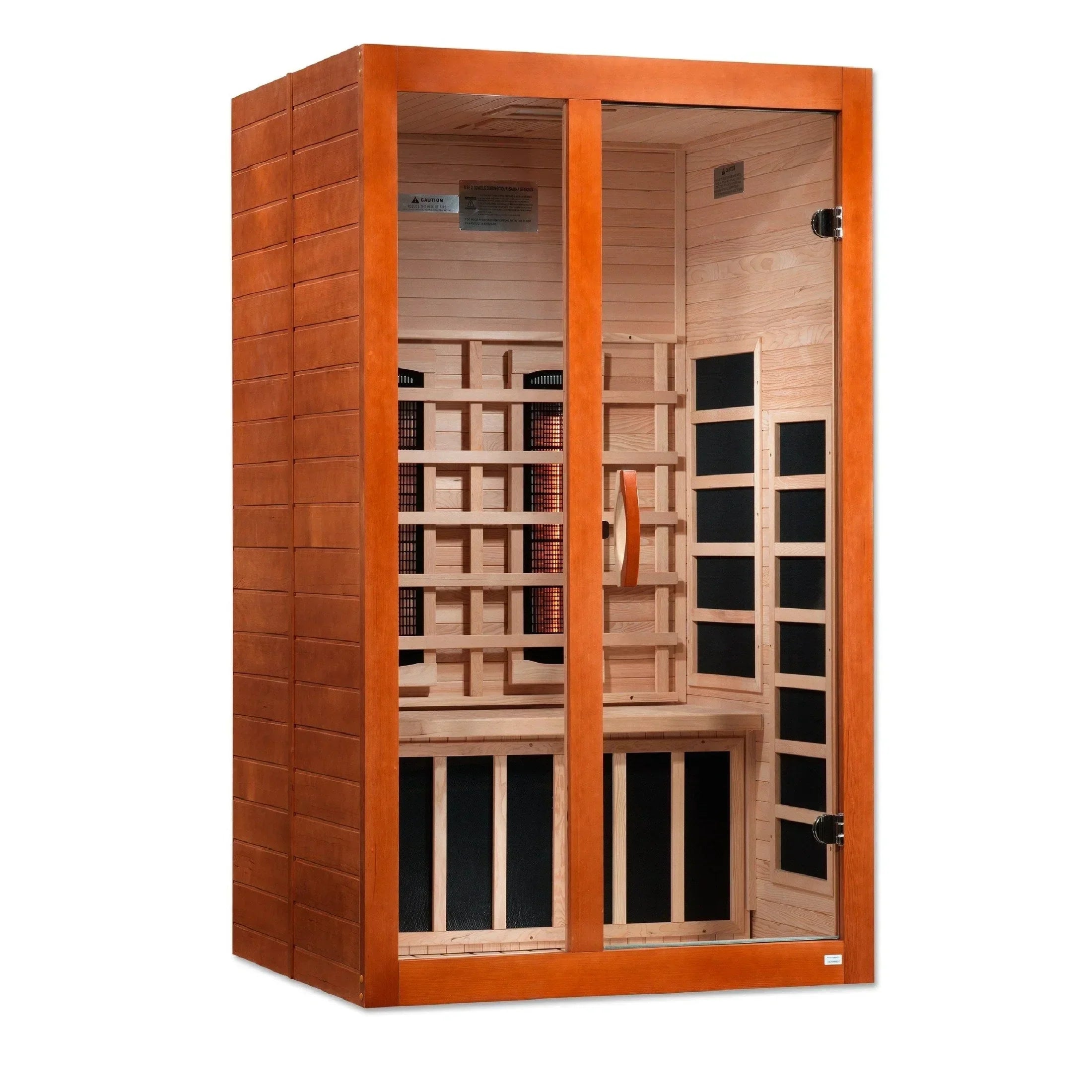 Dynamic Santiago full spectrum sauna for indoor use with MP3 AUX, Bluetooth speakers, and relaxing chromotherapy lighting system