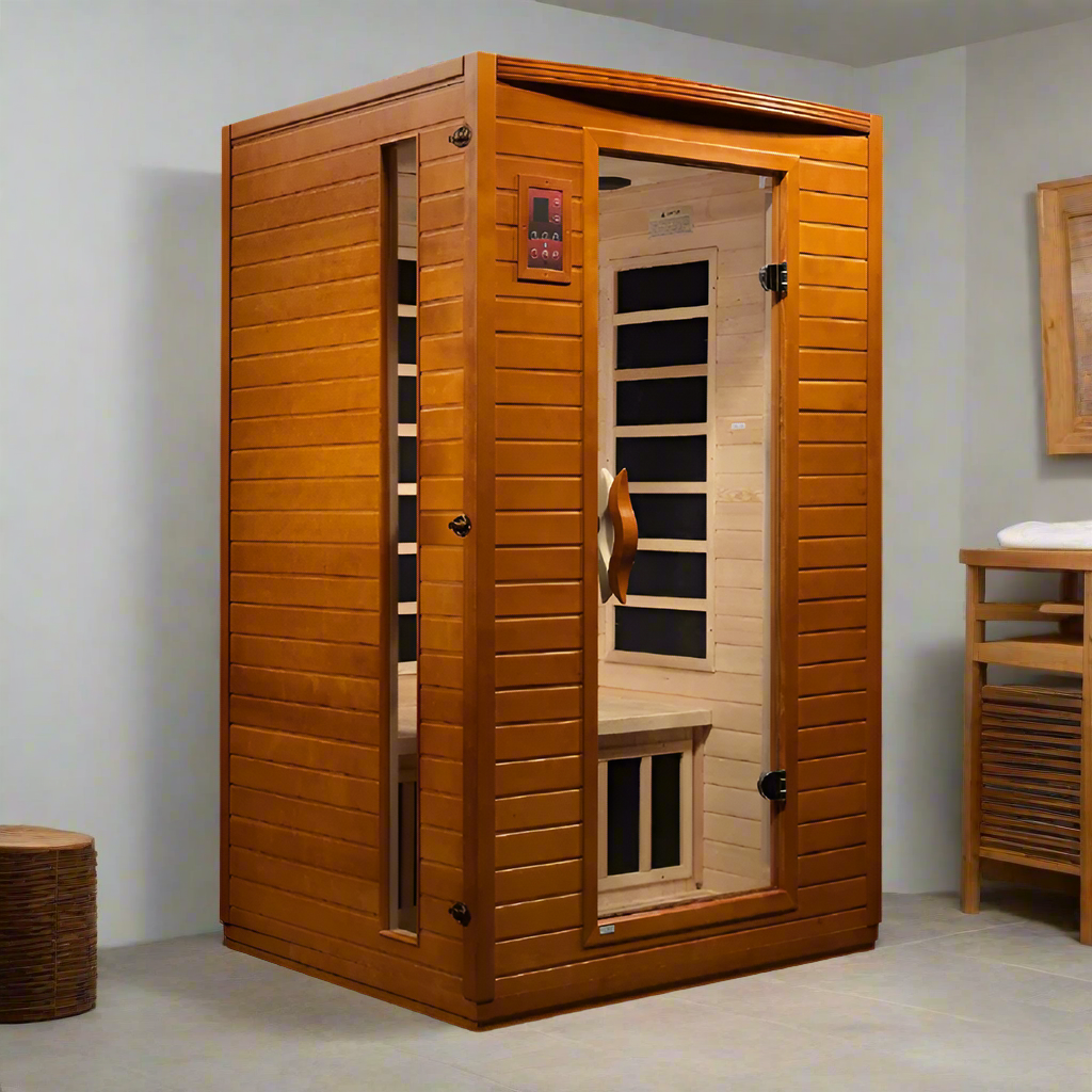 Dynamic Versailles infrared sauna DYN-6202-03 featuring full-body infrared heating panels and eco-friendly spa construction