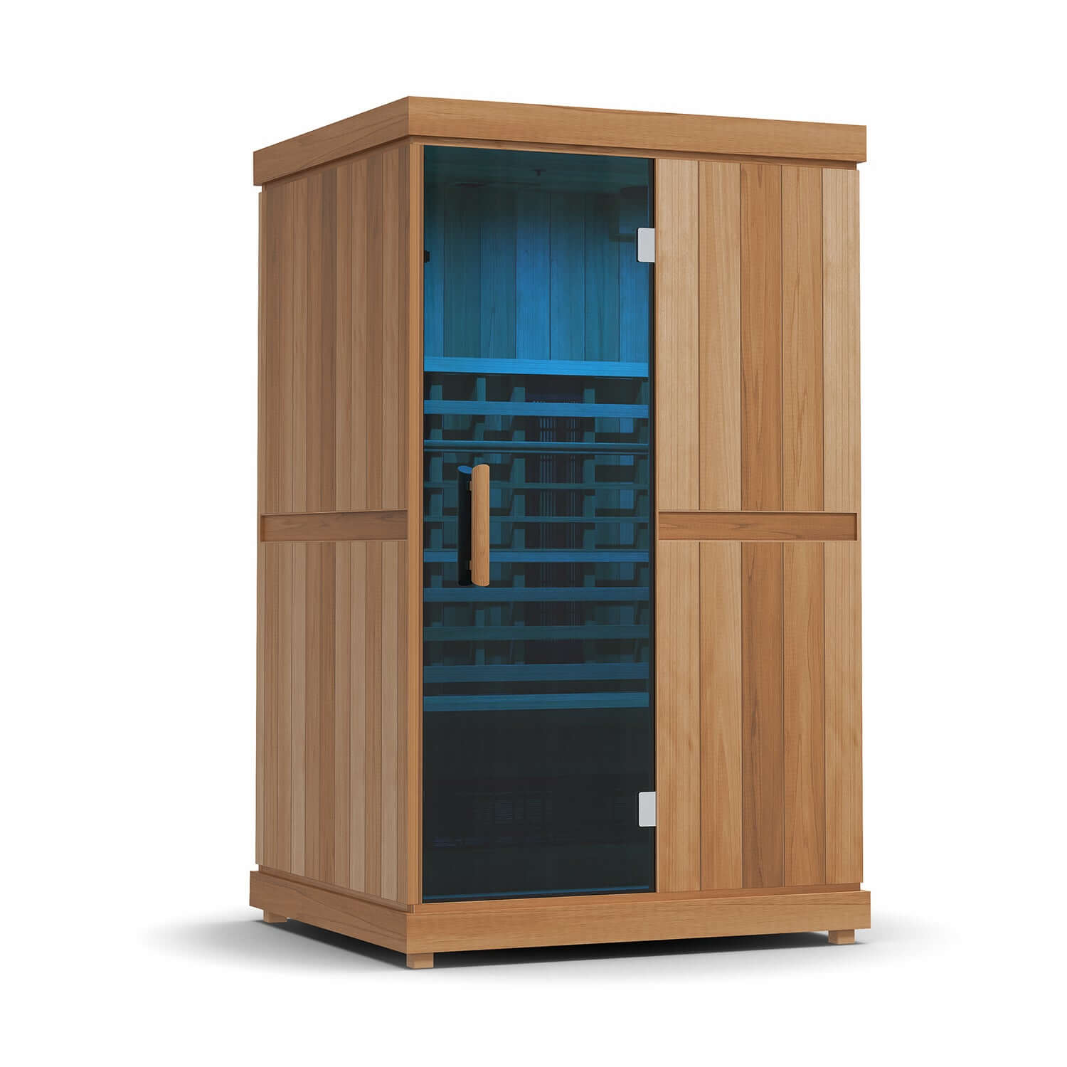 Modern 2 Person Indoor Sauna with Natural Hemlock Finish