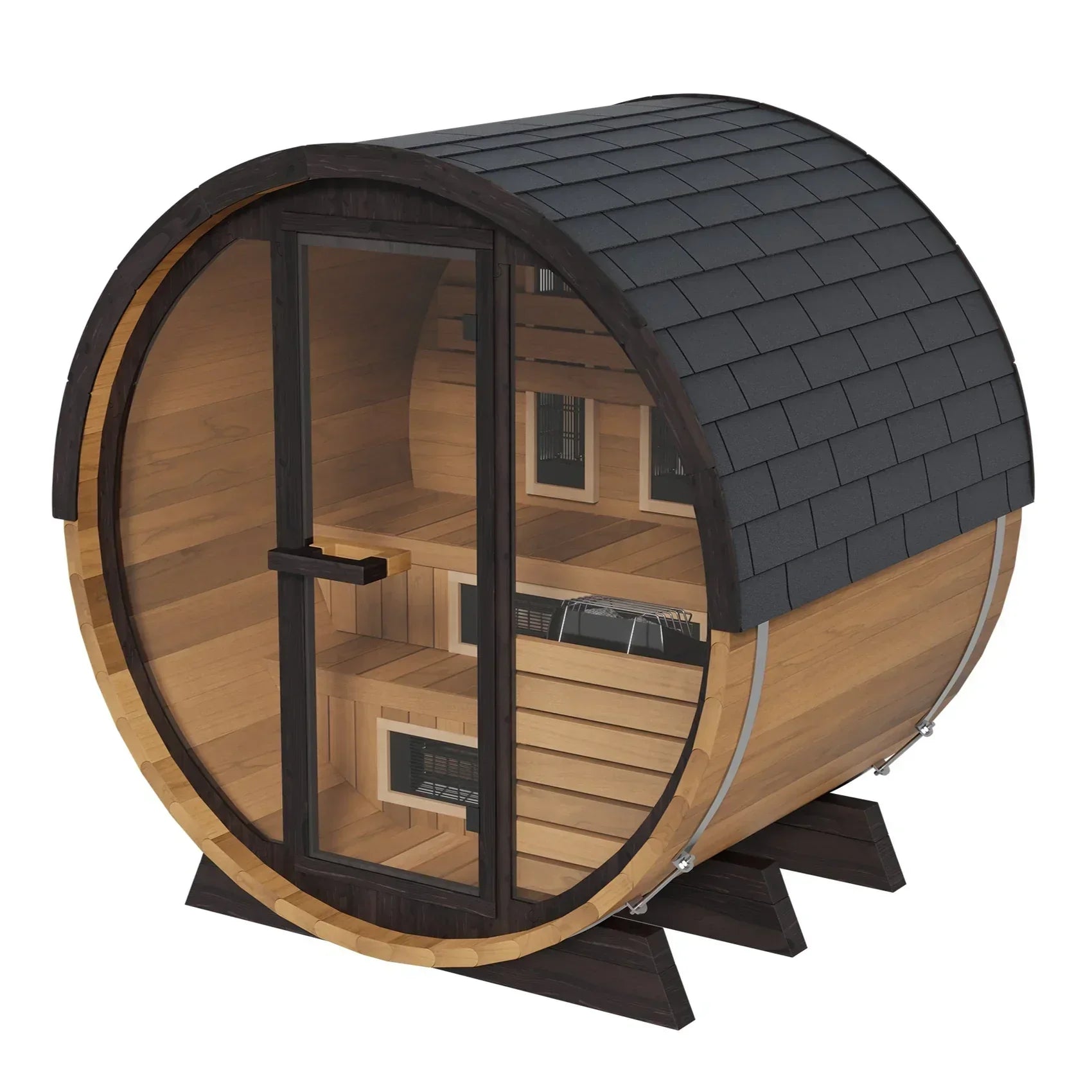 FD-6 Finnmark FD-6 4 Person Hybrid Outdoor Barrel Sauna in Western Red Cedar