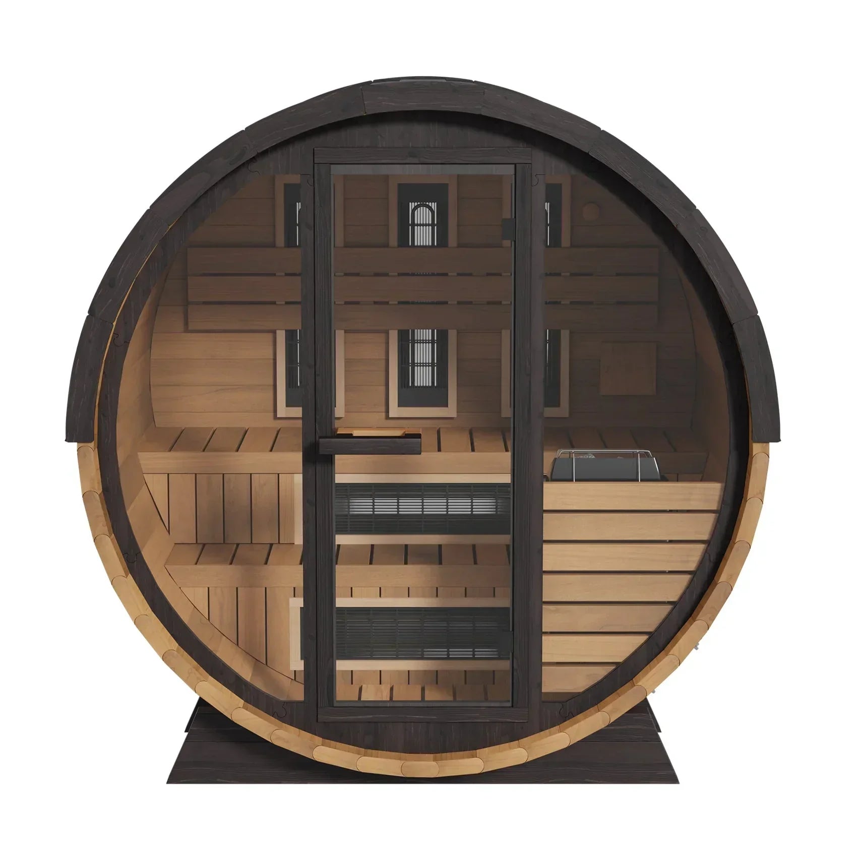 Finnmark FD-6 Hybrid Infrared and Traditional Outdoor Barrel Sauna for 4 People