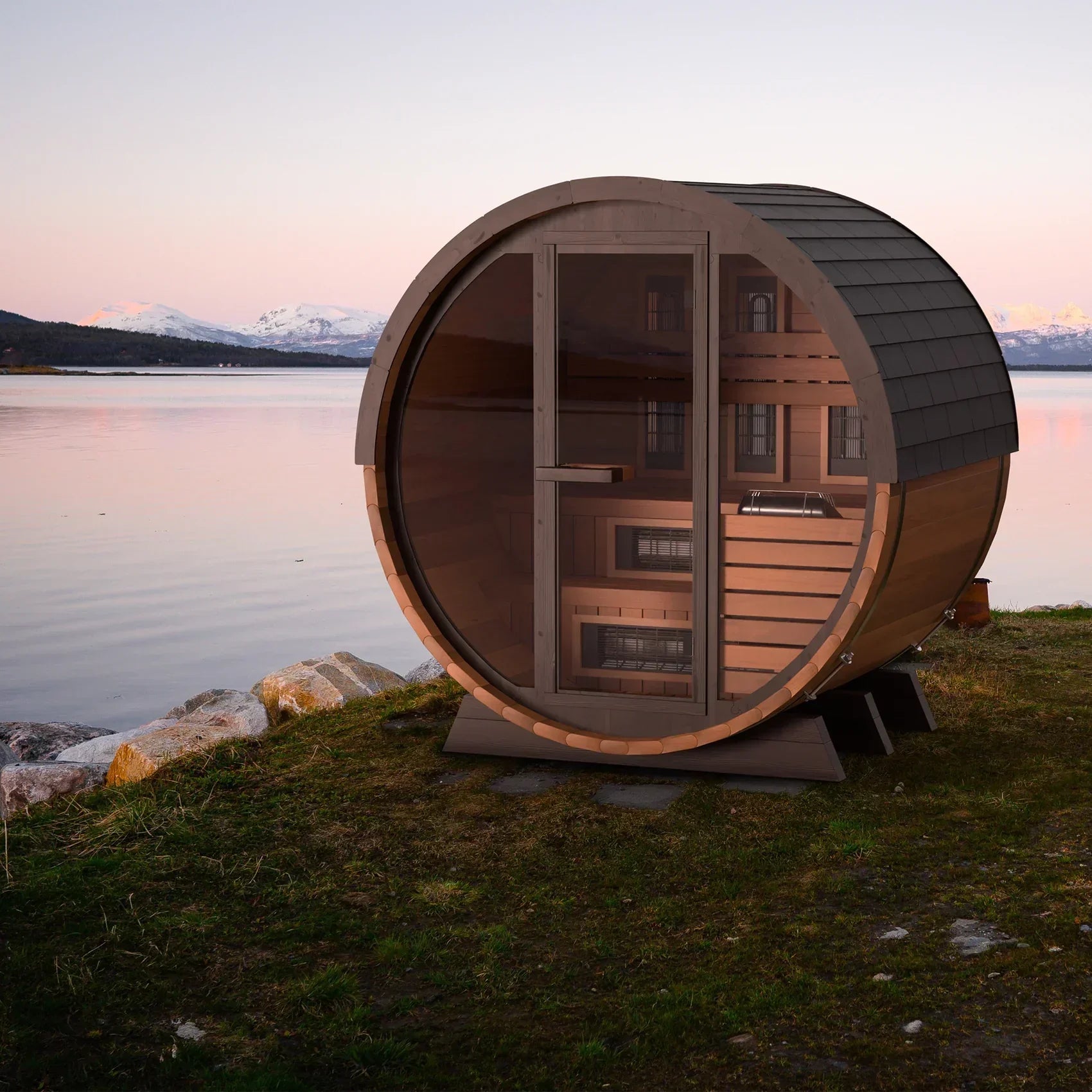 Finnmark FD-6 Premium Hybrid Sauna Cabin in Western Red Cedar Wood