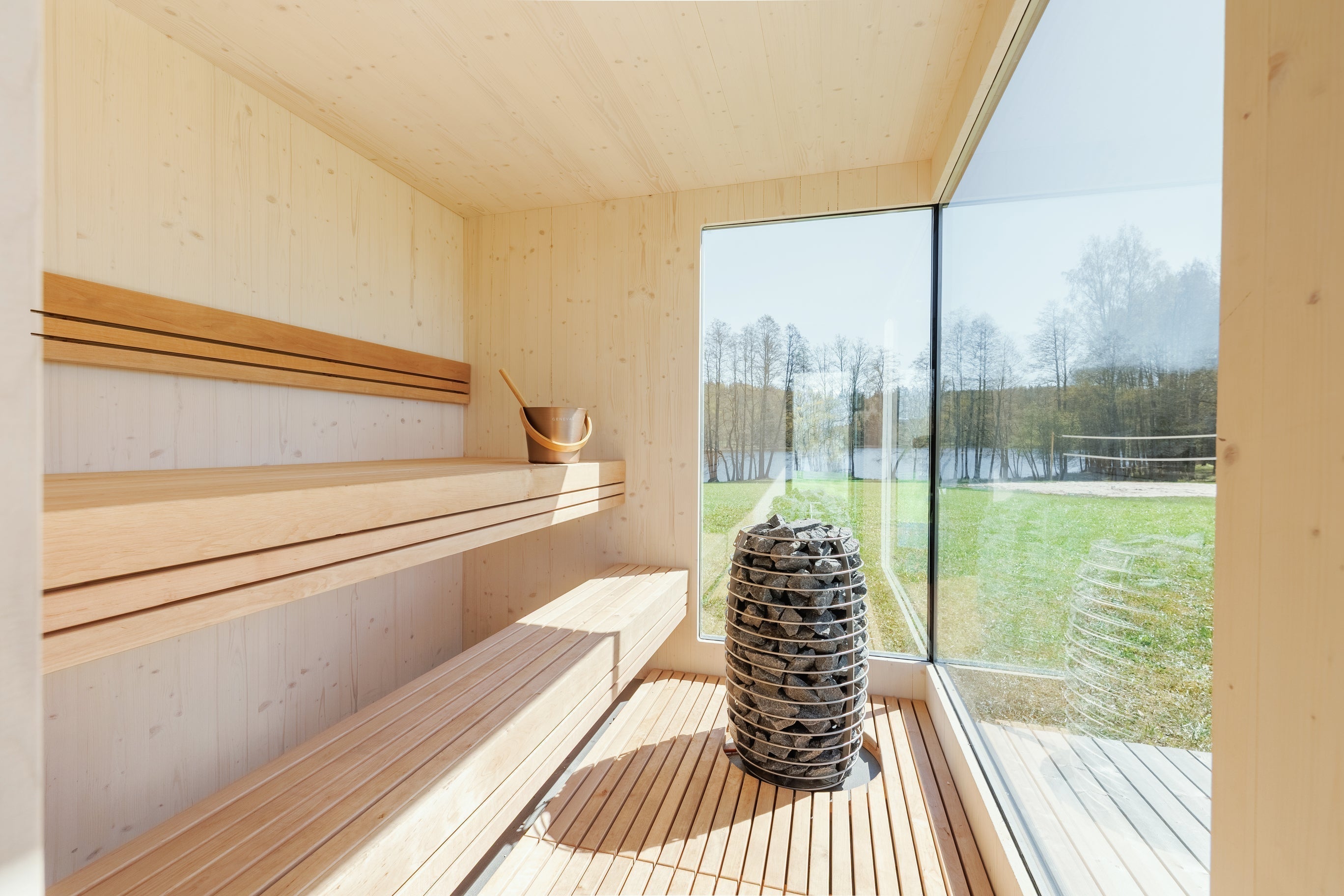 Genevas St. Moritz Outdoor Sauna with Lounge & Shower Cabin