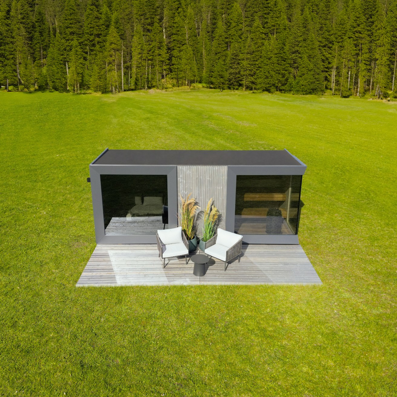 Genevas St. Moritz Outdoor Sauna with Lounge & Shower Cabin