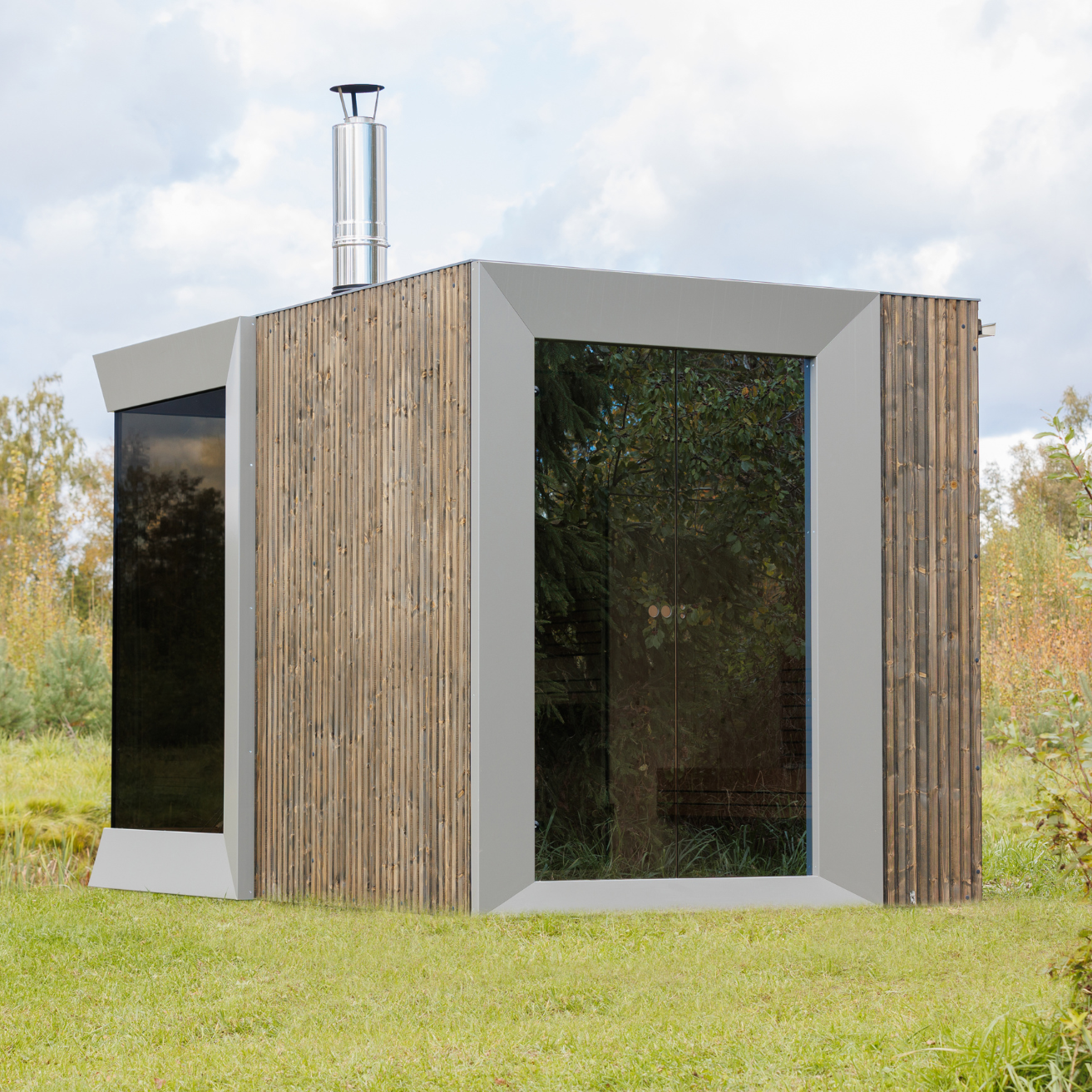 Genevas Zermatt Outdoor Sauna Cabin with Changing Room