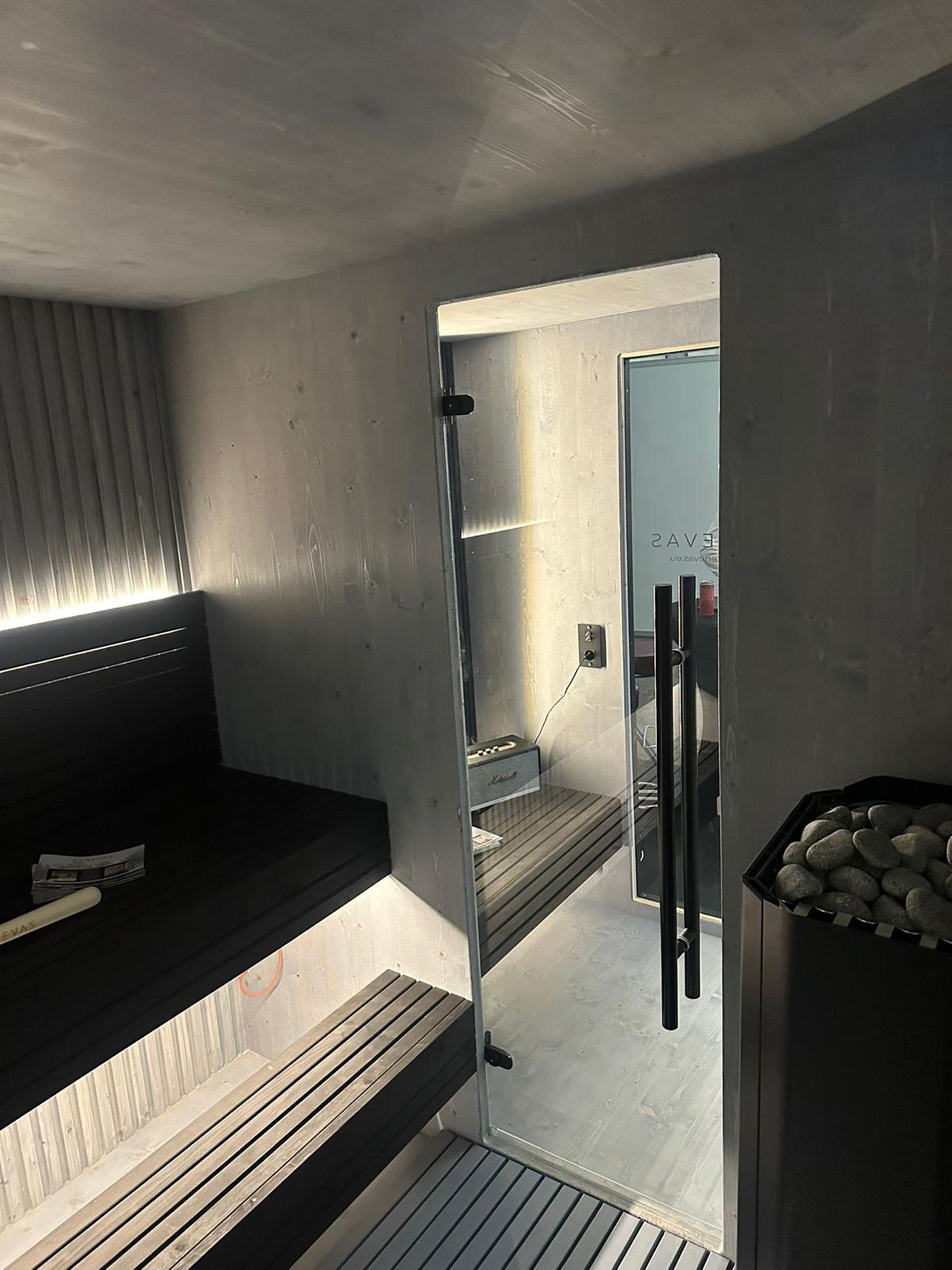 Genevas Zermatt Outdoor Sauna Cabin with Changing Room