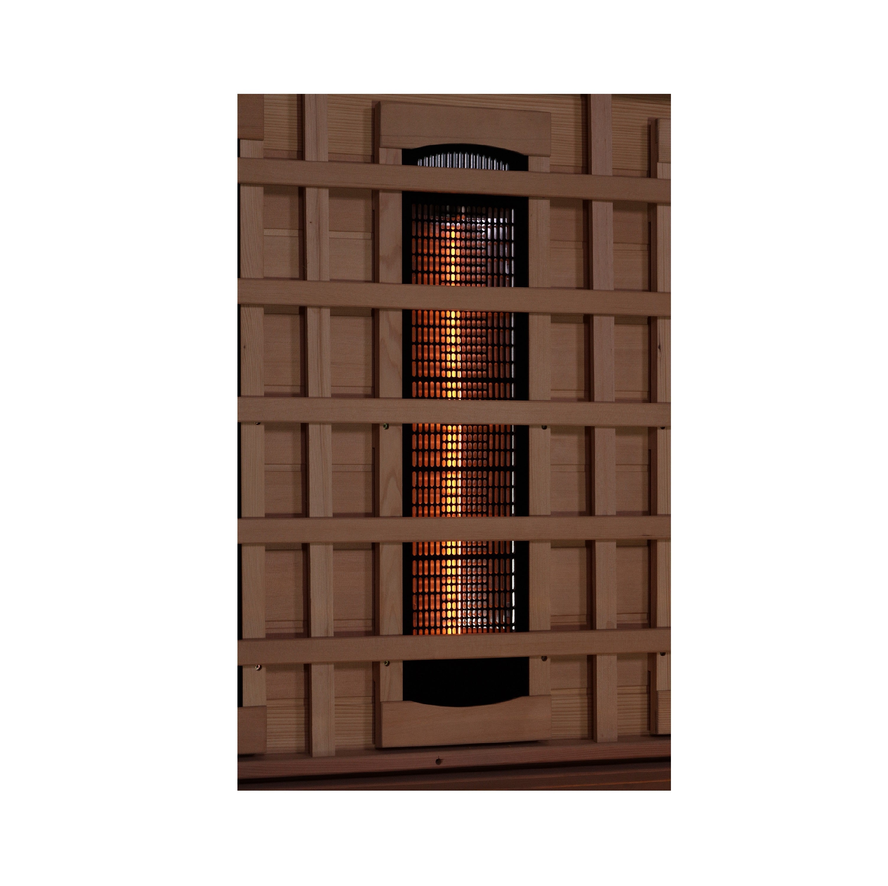 Premium indoor 6-person infrared sauna by Golden Designs Reserve Edition featuring Canadian hemlock wood, full spectrum heat therapy, and Himalayan salt wall accents