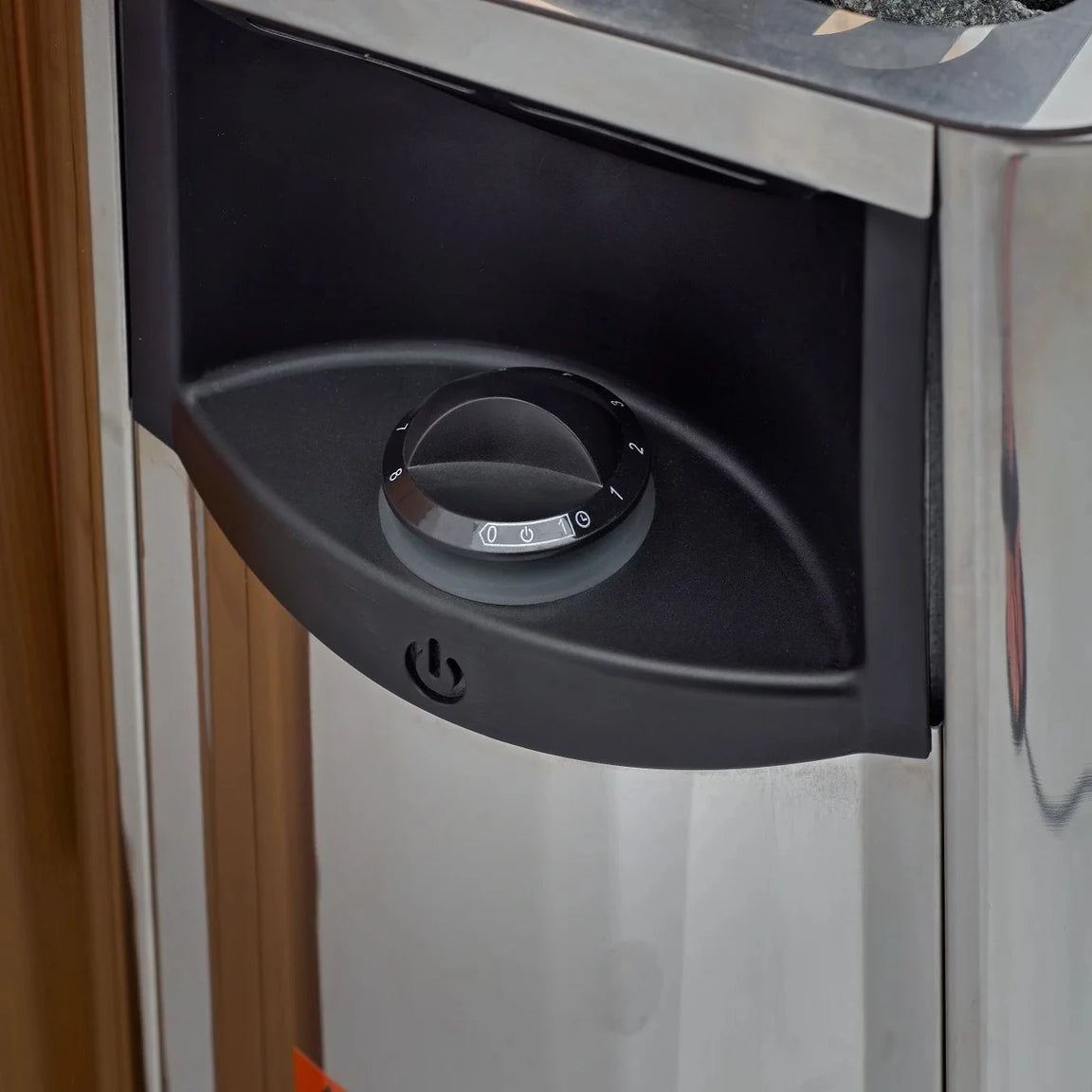 Golden Designs Carinthia hybrid sauna for outdoor use with PureTech infrared system and Harvia stove delivering flexible heat therapy for home spa comfort