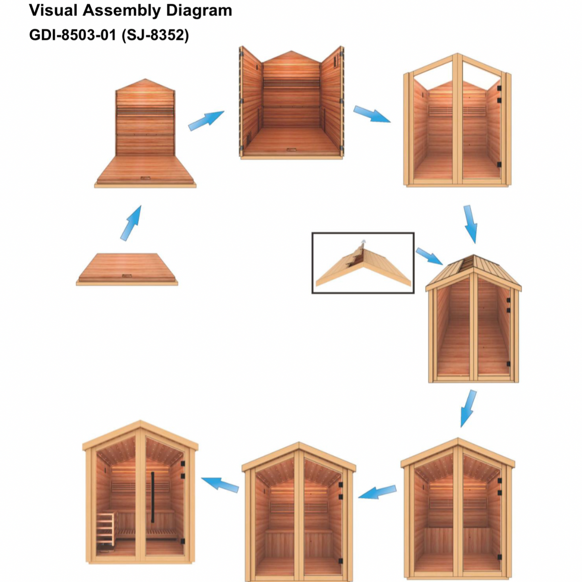 6 Person Outdoor Traditional Sauna in Canadian Red Cedar – Golden Designs Kaarina Home Spa Sauna