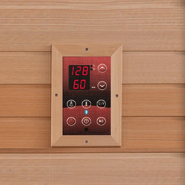 Golden Designs Monaco 6-person infrared sauna with PureTech low EMF heating and Canadian Hemlock wood for home wellness and relaxation