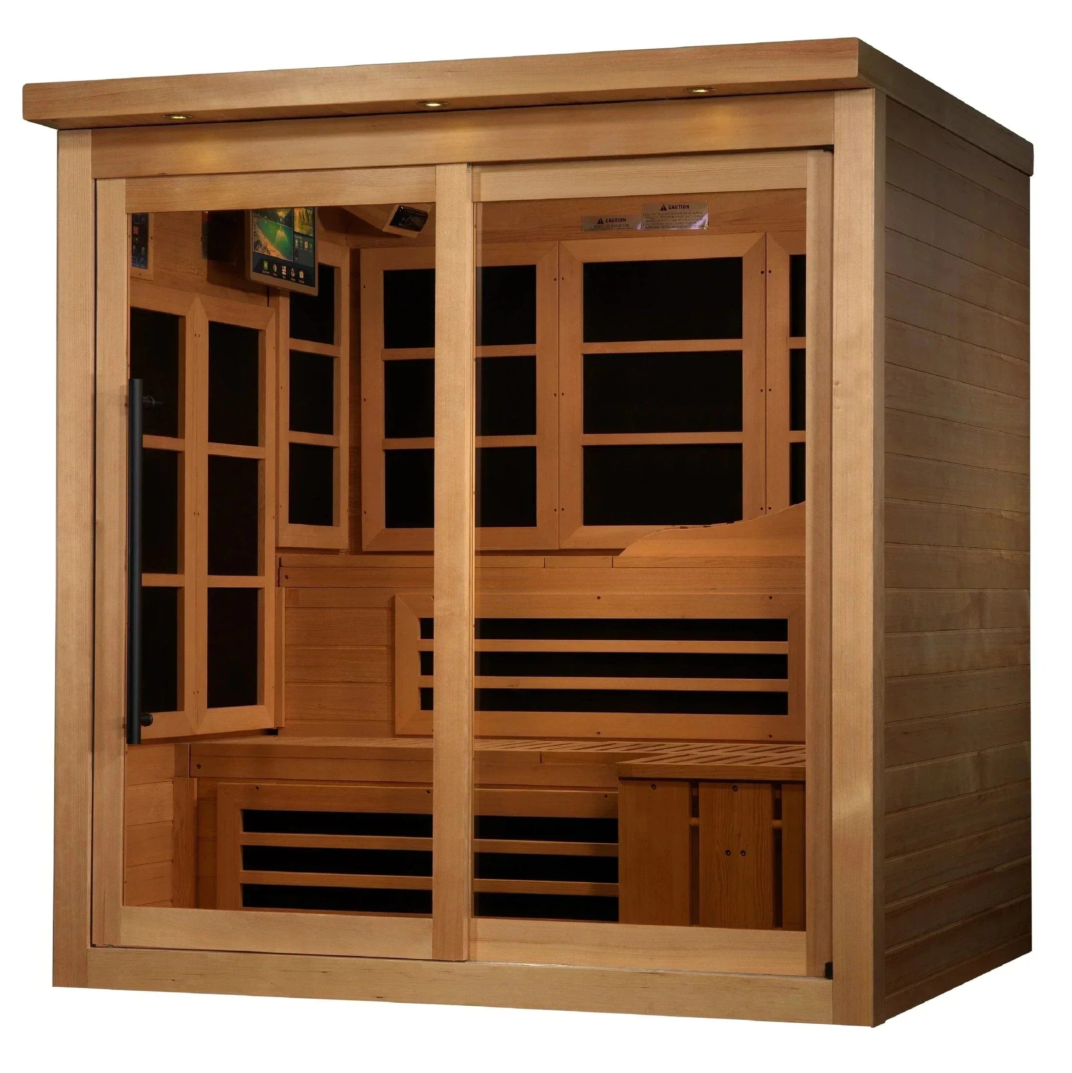 Golden Designs Monaco Limited Edition infrared sauna with advanced PureTech near zero EMF heating technology.
