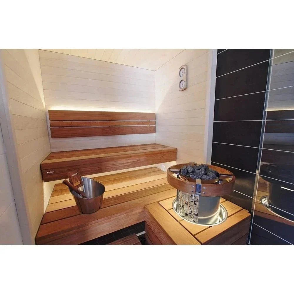 Harvia Cilindro PC90 9kW Sauna Heater Package with Integrated Controls & Sauna Stones