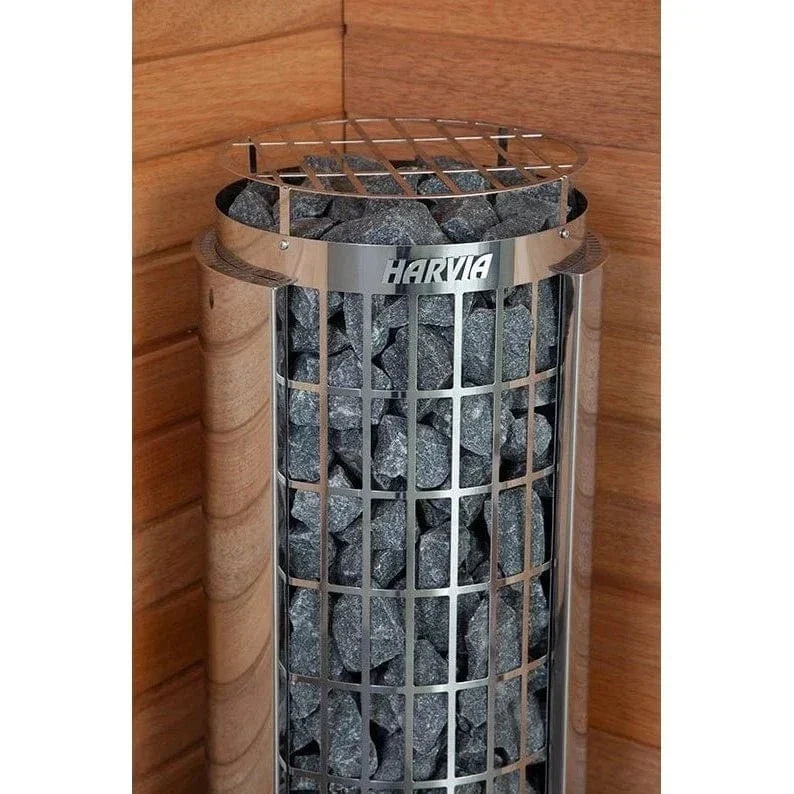 Harvia Cilindro PC90 9kW Sauna Heater Package with Integrated Controls & Sauna Stones