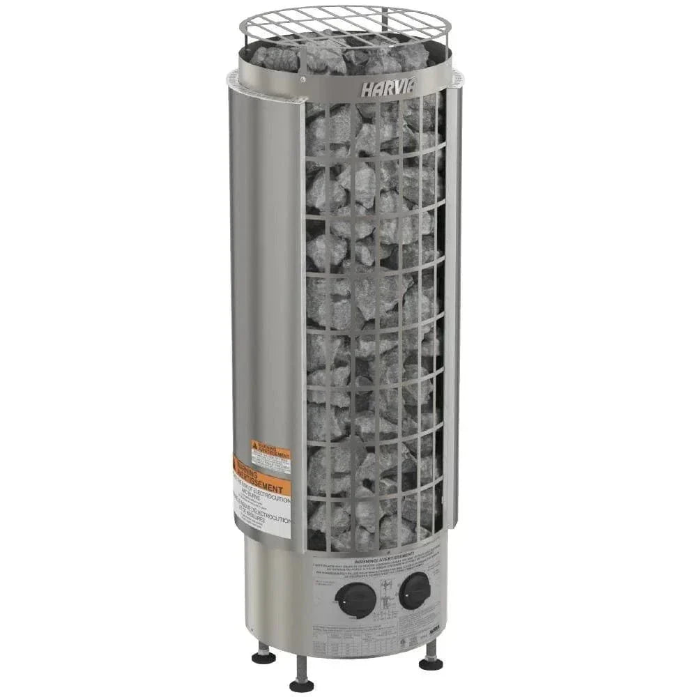 Harvia Cilindro PC90 9kW Sauna Heater Package with Integrated Controls & Sauna Stones