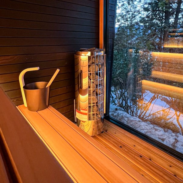 Harvia Cilindro PC90 9kW Sauna Heater Package with Integrated Controls & Sauna Stones