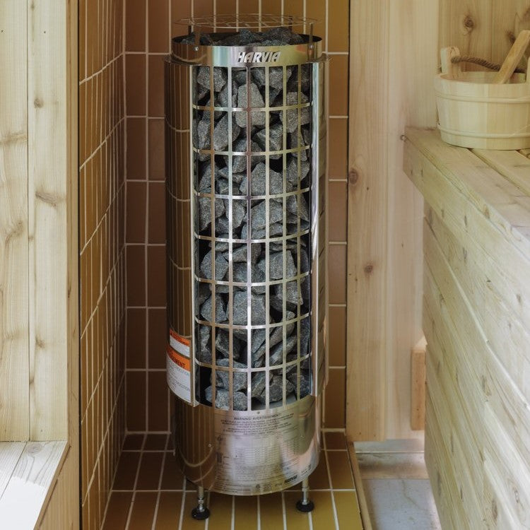 Harvia Cilindro PC110E 10.5kW Sauna Heater Package with Xenio Control & Sauna Stones