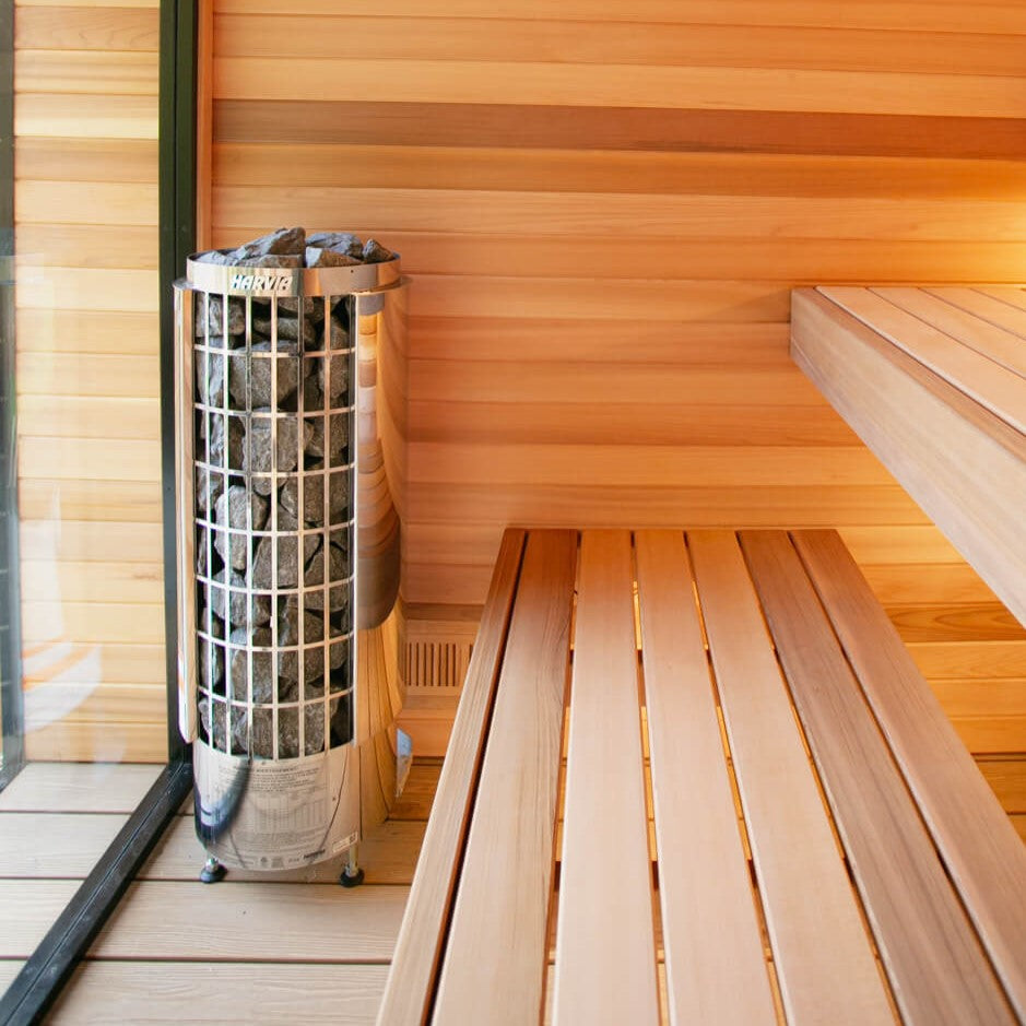 Harvia Cilindro PC110E 10.5kW Sauna Heater Package with Xenio Control & Sauna Stones