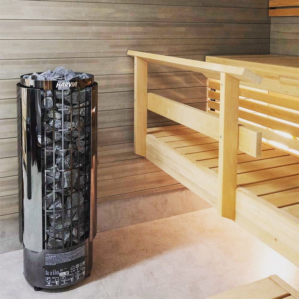 Harvia Cilindro PC110E 10.5kW Sauna Heater Package with Xenio Control & Sauna Stones