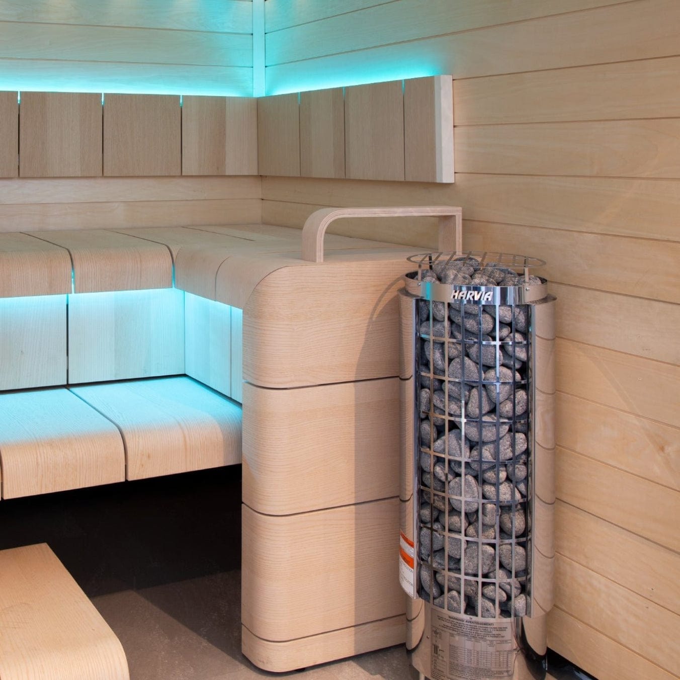 Harvia Cilindro PC90 9kW Sauna Heater Package with Integrated Controls & Sauna Stones