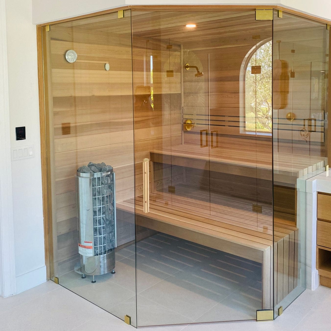 Harvia Cilindro PC110E 10.5kW Sauna Heater Package with Xenio Control & Sauna Stones