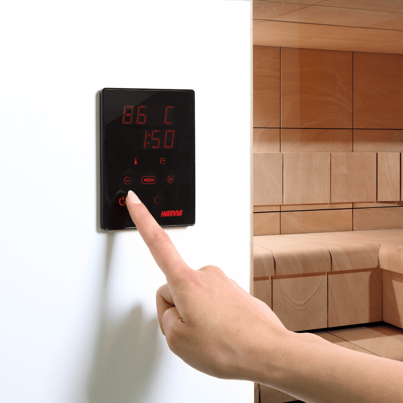Harvia Cilindro PC90 9kW Sauna Heater Package with Integrated Controls & Sauna Stones