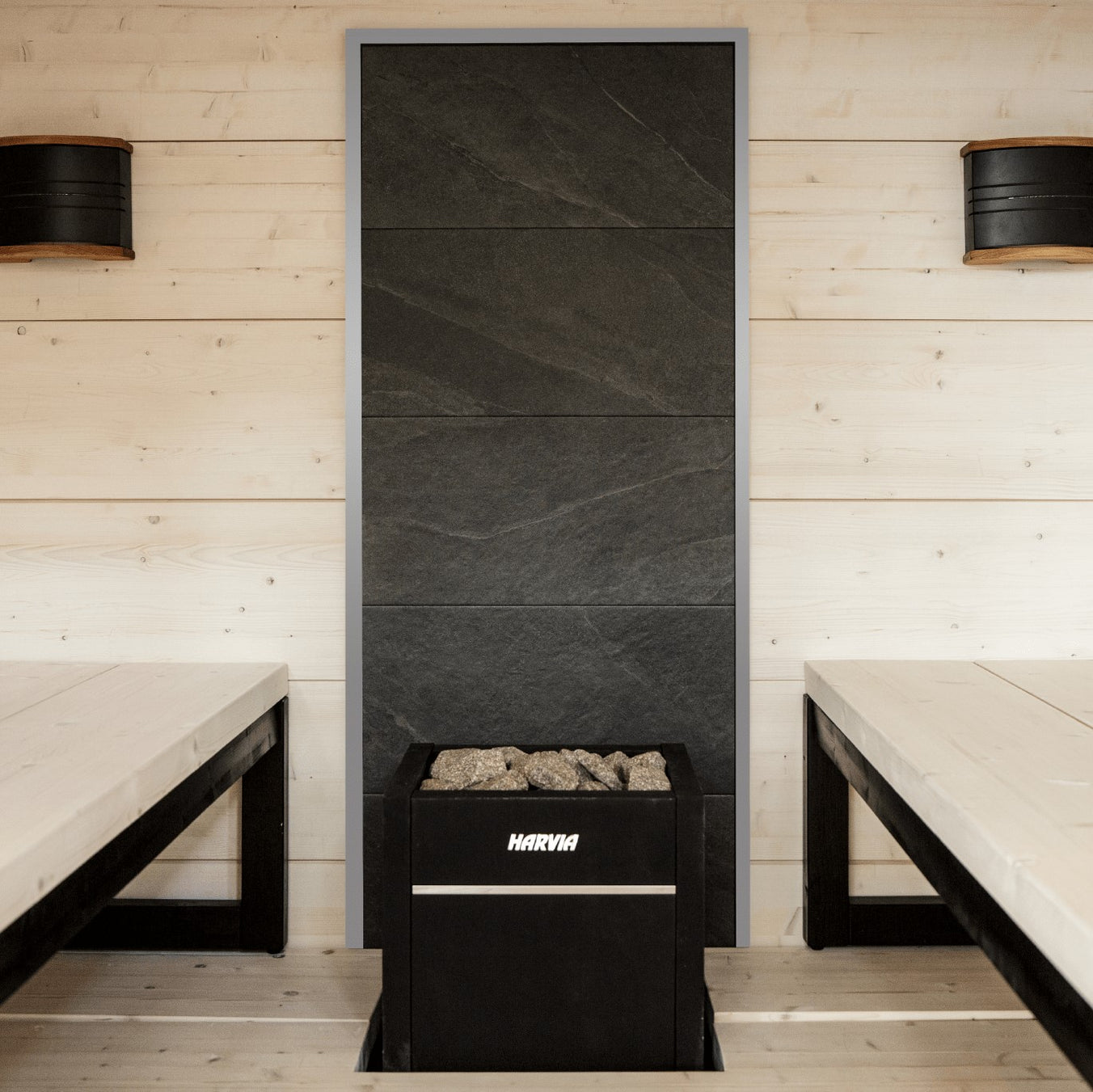 Harvia Virta HL90E 9kW Electric Sauna Heater Package with Xenio Control & Sauna Stones