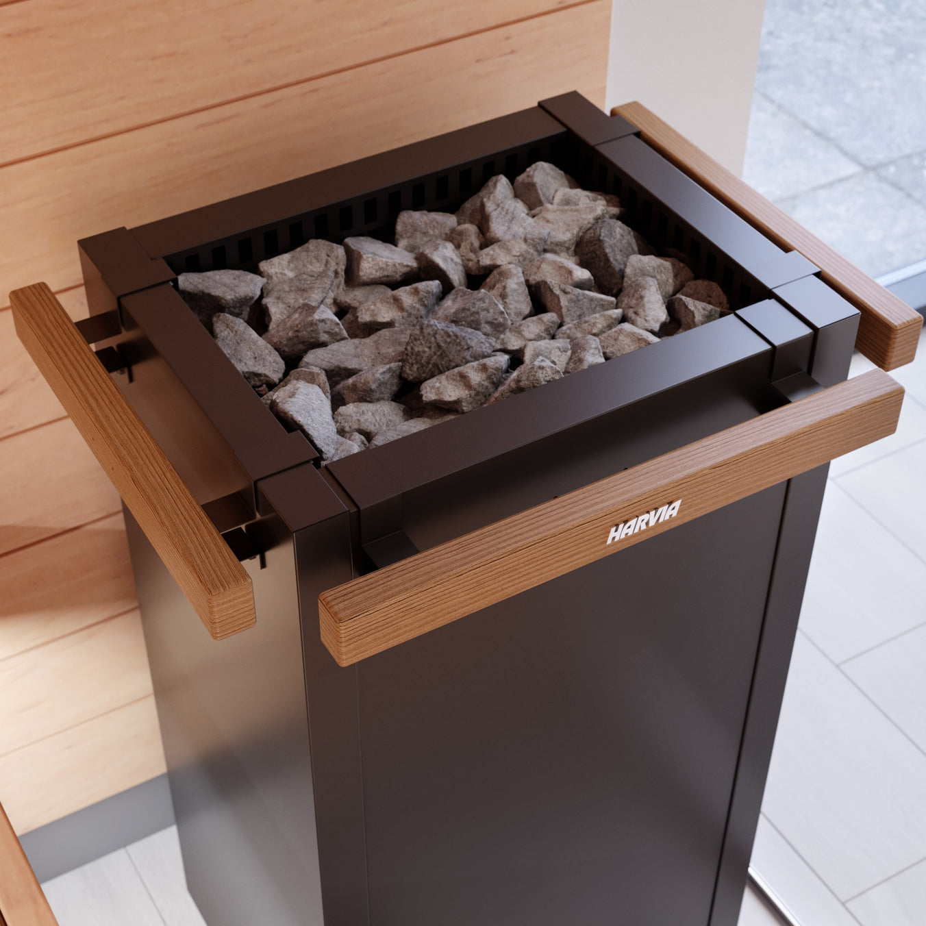 Harvia Virta HL110E 10.5kW Electric Sauna Heater Package with Xenio Control & Sauna Stones