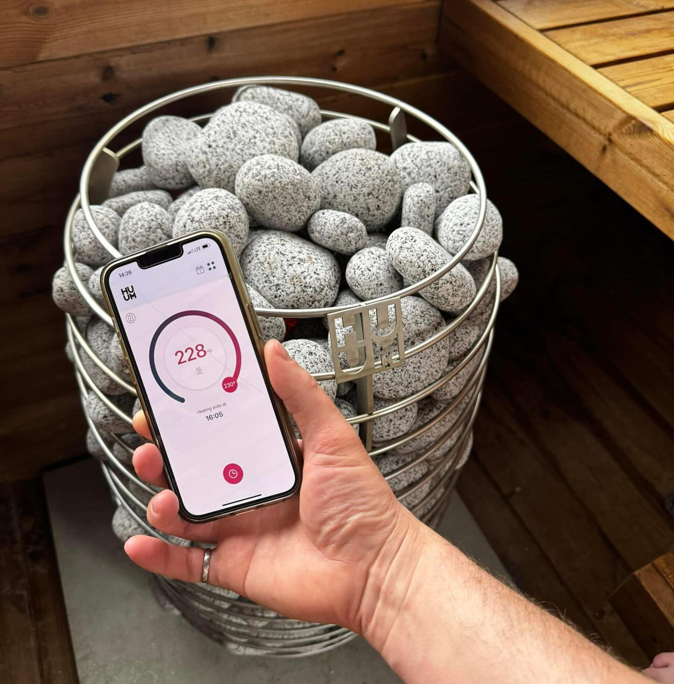 HUUM HIVE Mini 10.5kW Electric Sauna Heater Package with UKU Control, Air Tunnel & Sauna Stones