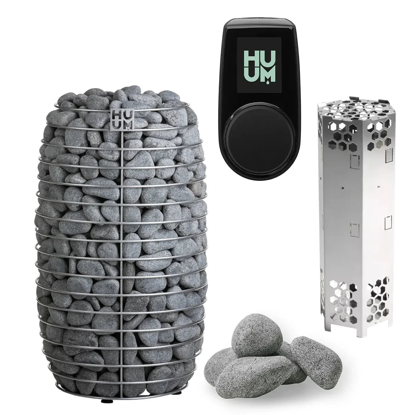 HUUM HIVE Mini 9kW Electric Sauna Heater Package with UKU Control, Air Tunnel & Sauna Stones