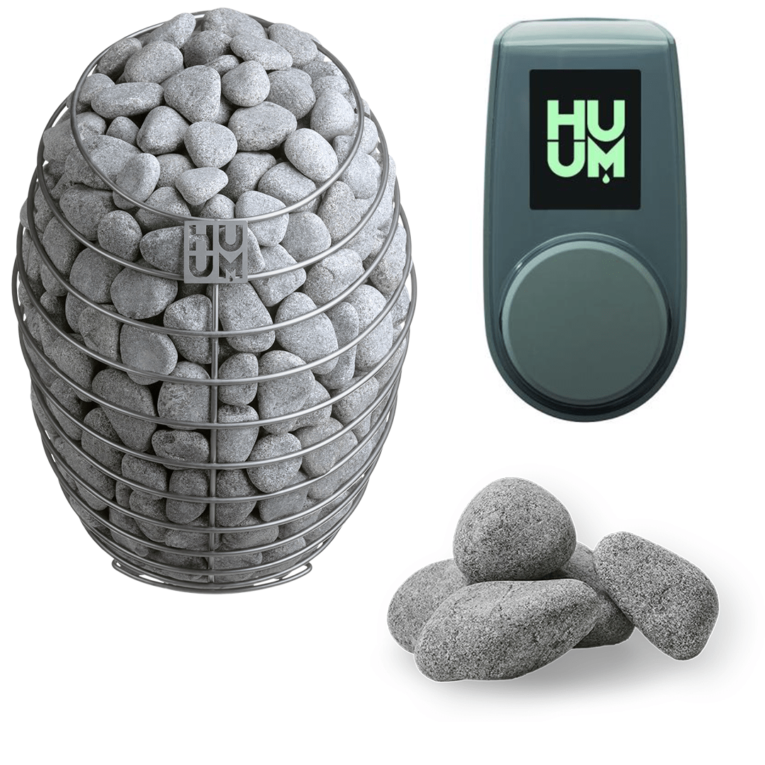 HUUM Drop 9kW Electric Sauna Heater Package with UKU Control & Sauna Stones