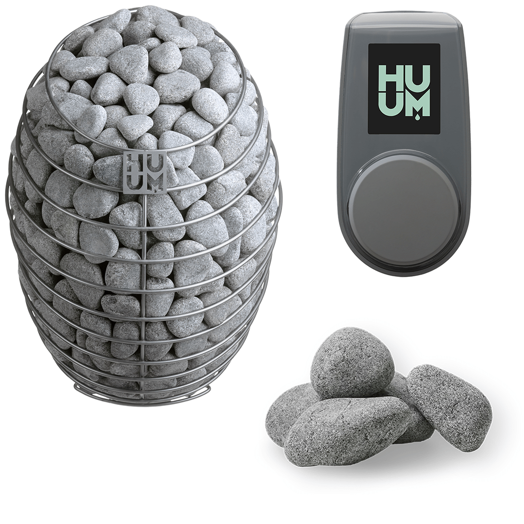 HUUM Drop 9kW Electric Sauna Heater Package with UKU Control & Sauna Stones