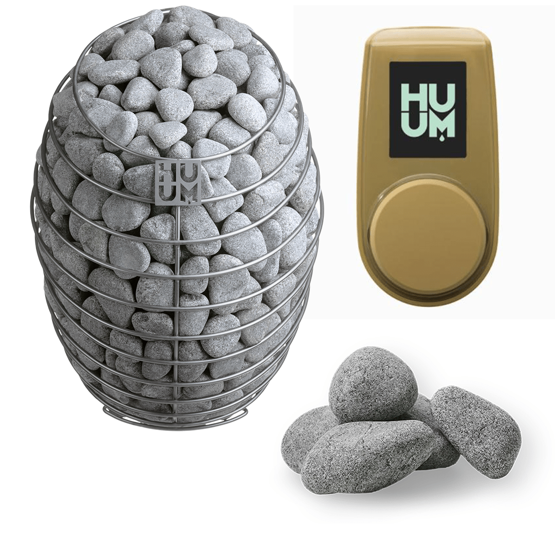 HUUM Drop 9kW Electric Sauna Heater Package with UKU Control & Sauna Stones