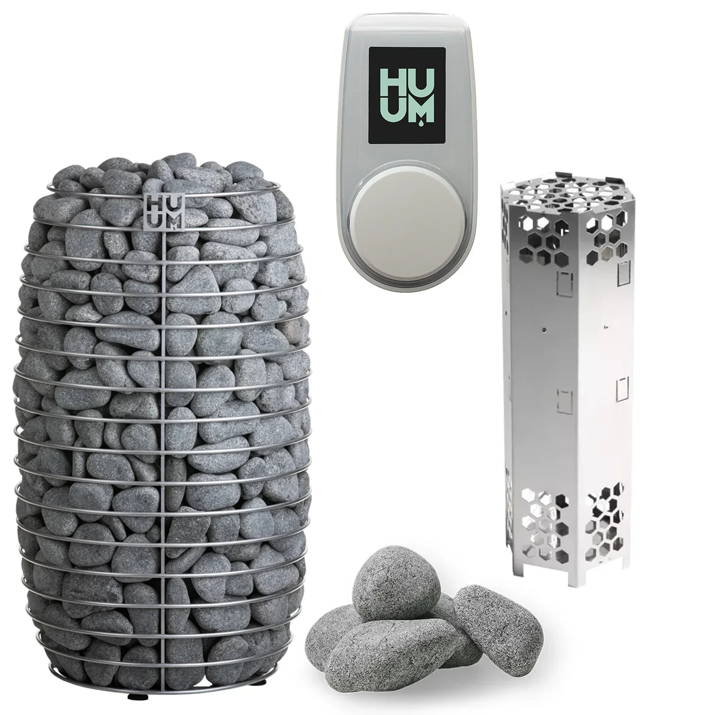 HUUM HIVE Mini 10.5kW Electric Sauna Heater Package with UKU Control, Air Tunnel & Sauna Stones