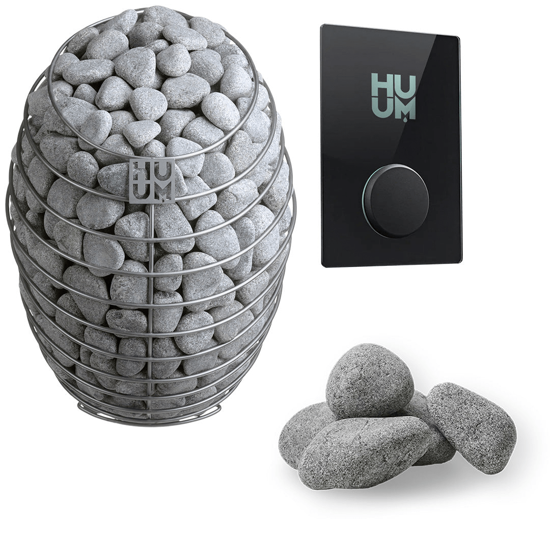 HUUM Drop 9kW Electric Sauna Heater Package with UKU Control & Sauna Stones